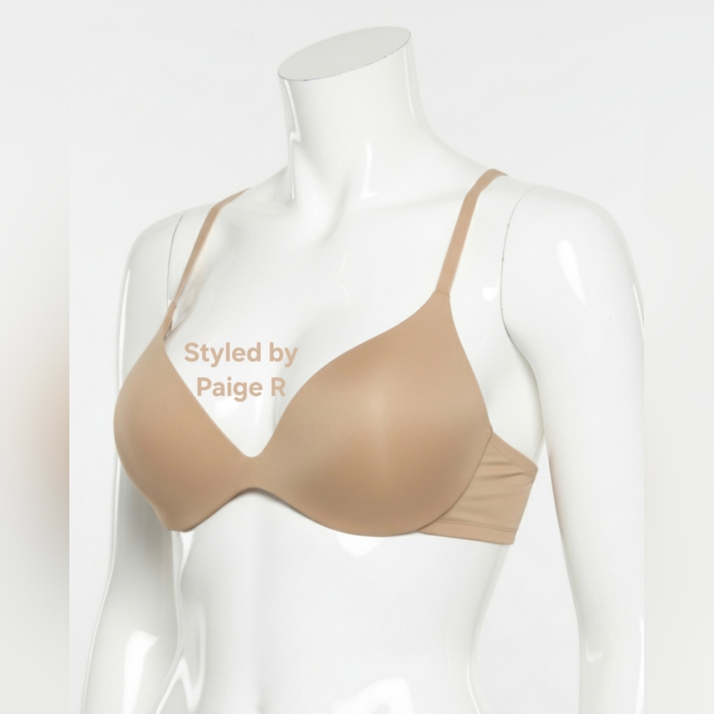 💕NWT SKIMS Wireless Form Push Up Pushup Plunge T-shirt Demi Bra Nude MICA 30D